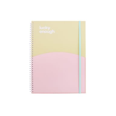 Cuaderno con Bolsillo Serie Simple Color 88 Hojas Amarilo y Rosa