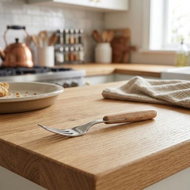 Tenedor de Postre con Diseño de Madera Serie Miniso