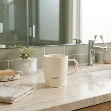 Vaso para Baño de Enjuague Serie White & Gray Blanco