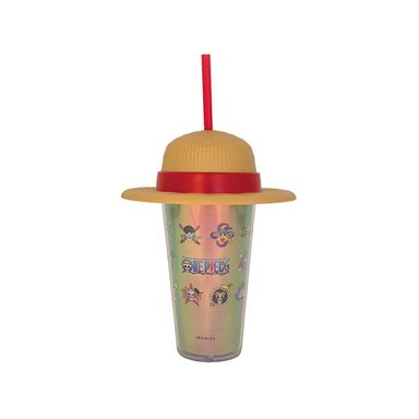 Vaso de Plastico con Pitillo de Doble Pared 420 Ml Serie One Piece