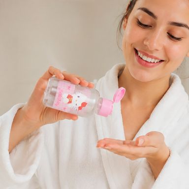 Recipiente para Viaje Botella con Tapon Abatible Hello Kitty Jump Into Summer 60Ml Rosa Sanrio