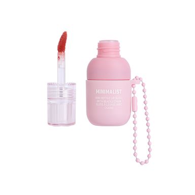 Labial Liquido en Frasco Mini con Cadena  01 Rosa Minimalista