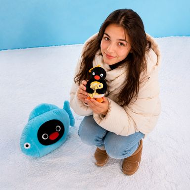 Llavero De Peluche 12Cm Coleccion Pingu Classic Con Un Pez