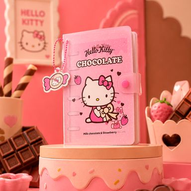 Libreta con Broche 64 Hojas Sueltas Serie Hello Kitty Chocolate  Rosa
