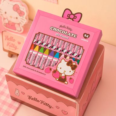 Set de 24 Crayones Color Pastel Serie Hello Kitty Chocolate